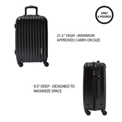 Aer De Aer Premium Carry On Luggage Spinner - Super Light Weight, Maximum Capacity - The Carry On, Re-Imagined, Navy -Travelpro Shop 41r DJycrrS
