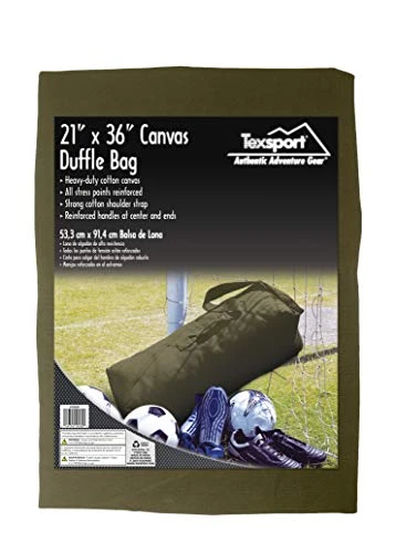 Texsport Top Load Canvas Duffle Duffel Travel Bag, Olive Drab, Giant 3 Texsport Top Load Canvas Duffle Duffel Travel Bag, Olive Drab, Giant - Image 3