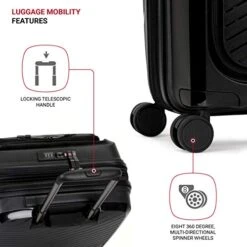 SwissGear 8836 Durable Expandable Spinner Luggage, Black, Carry-On 20-Inch -Travelpro Shop 41uZ4B2uGwL
