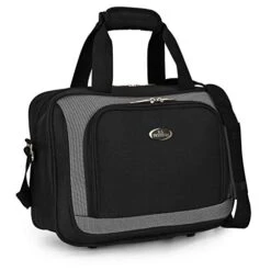 U.S. Traveler New Yorker Lightweight Softside Expandable Travel Rolling Luggage Set, Black/Grey, 4-Piece (15/21/25/29) -Travelpro Shop 41v UfbN CL