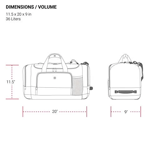 SwissGear 20" Duffel Bag | Gym Bag | Travel Duffle Bags | Men's And Women's - Grey/Black 6 SwissGear 20" Duffel Bag | Gym Bag | Travel Duffle Bags | Men's And Women's - Grey/Black - Image 6