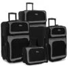 U.S. Traveler New Yorker Lightweight Softside Expandable Travel Rolling Luggage Set, Black/Grey, 4-Piece (15/21/25/29)