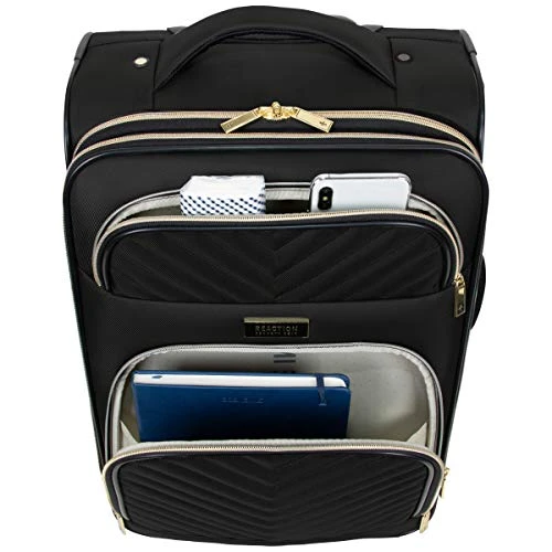 Kenneth Cole Reaction Women's Chelsea Luggage Chevron Softside 8-Wheel Spinner Expandable Suitcase Collection, Black, 2pc Bundle (Carry On+Backpack) 8 Kenneth Cole Reaction Women's Chelsea Luggage Chevron Softside 8-Wheel Spinner Expandable Suitcase Collection, Black, 2pc Bundle (Carry On+Backpack) - Image 8