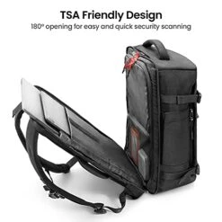 Tomtoc Travel Backpack 40L, TSA Friendly Flight Approved Carry-on Luggage Hand Backpack, Water-resistant Lightweight Business Rucksack, Durable Large Weekender Bag Daypack Fits 17.3 Inch Laptop -Travelpro Shop 41zLp9EpbrL