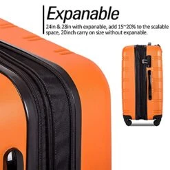 Expandable 3 Piece Luggage Sets Hardside Durable Suitcase With Spinner Wheels TSA Lock, 3 Pcs Carry On Case Travel Home Outdoor School Lightweight Trolley Case ( 20" 24" 28" Orange) 13 Expandable 3 Piece Luggage Sets Hardside Durable Suitcase With Spinner Wheels TSA Lock, 3 Pcs Carry On Case Travel Home Outdoor School Lightweight Trolley Case ( 20" 24" 28" Orange) -Travelpro Shop 51 P0nQ4WPS