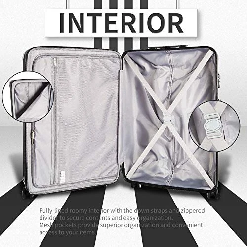 COOLIFE Luggage Expandable Suitcase PC+ABS 3 Piece Set With TSA Lock Spinner Carry On 20in24in28in(Black, 3 Piece Set) 3 COOLIFE Luggage Expandable Suitcase PC+ABS 3 Piece Set With TSA Lock Spinner Carry On 20in24in28in(Black, 3 Piece Set) - Image 3