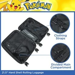 Ful Pokemon Pikachu 21 Inch Rolling Luggage, Hardshell Carry On Suitcase With Wheels, Multicolor (FBML0001-998) -Travelpro Shop 511l 6RGtaL
