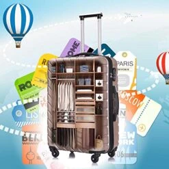 Apelila 5 Piece Luggage Sets,Travel Suitcase Spinner Hardshell Lightweight W/Free Suitcase Cover& Hanger (4PC Champagne Gold With Bag) -Travelpro Shop 512QJZp SEL 4bb22d90 d41b 45d7 a85b 69016c96e7db