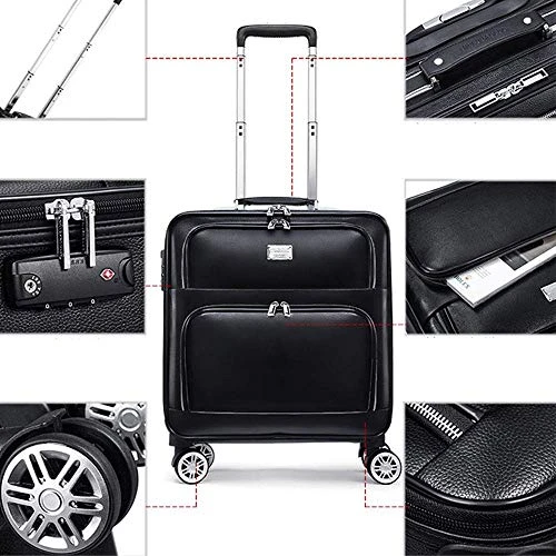 Luggage PU Rolling Suitcase Cabin Business Travel Trolley Bags For Men Luggage Suitcase Bag Wheels Spinner Suitcase Wheeled Bags,20inch 5 Luggage PU Rolling Suitcase Cabin Business Travel Trolley Bags For Men Luggage Suitcase Bag Wheels Spinner Suitcase Wheeled Bags,20inch - Image 5
