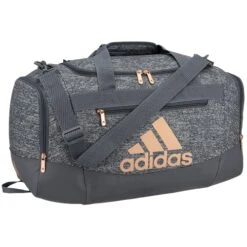 Adidas Defender 4 Small Duffel Bag, Jersey Onix Grey/Rose Gold/Onix Grey
