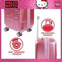 Ful Hello Kitty 21 Inch Rolling Luggage, Hardshell Carry On Suitcase With Wheels, Pink (HKFL0002AZ-650) -Travelpro Shop 513hMQiu3JL