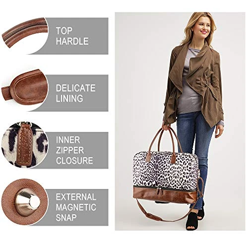 MyMealivos Canvas Weekender Bag, Overnight Travel Carry On Duffel Tote With Shoe Pouch 3 MyMealivos Canvas Weekender Bag, Overnight Travel Carry On Duffel Tote With Shoe Pouch - Image 3