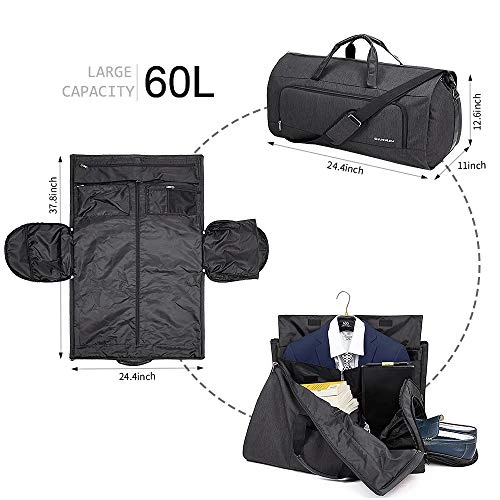 Carry On Garment Bag, 60L Large Travel Duffel Bag With Shoes Compartment Convertible Suit Travel Bag Weekender Bag For Men Women 7 Carry On Garment Bag, 60L Large Travel Duffel Bag With Shoes Compartment Convertible Suit Travel Bag Weekender Bag For Men Women - Image 7