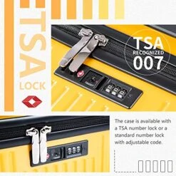 Coolife Luggage 3 Piece Sets PC+ABS Spinner Suitcase Carry On Fashion (Dark Green, One_Size) -Travelpro Shop 515A OH0kML