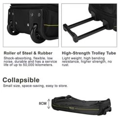 OIWAS Small Rolling Duffle Bag With Wheels Travel 22 Inch Carry On Luggage Tote Suitcase Unisex-Adult Short Term Trips Expandable 45L To 55L Women Men Black 11 OIWAS Small Rolling Duffle Bag With Wheels Travel 22 Inch Carry On Luggage Tote Suitcase Unisex-Adult Short Term Trips Expandable 45L To 55L Women Men Black -Travelpro Shop 515tNA3zdSL