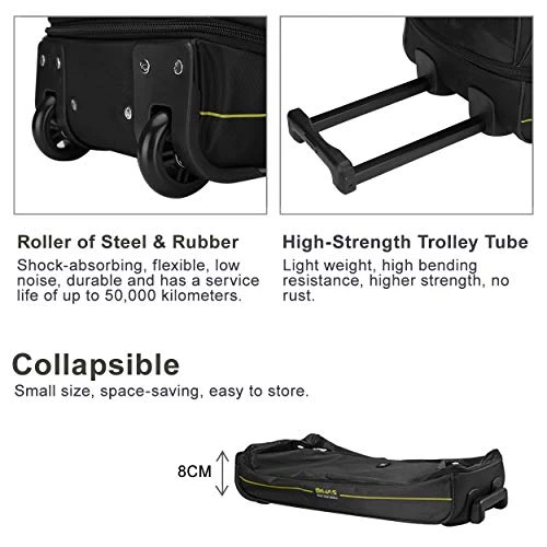 OIWAS Small Rolling Duffle Bag With Wheels Travel 22 Inch Carry On Luggage Tote Suitcase Unisex-Adult Short Term Trips Expandable 45L To 55L Women Men Black 5 OIWAS Small Rolling Duffle Bag With Wheels Travel 22 Inch Carry On Luggage Tote Suitcase Unisex-Adult Short Term Trips Expandable 45L To 55L Women Men Black - Image 5