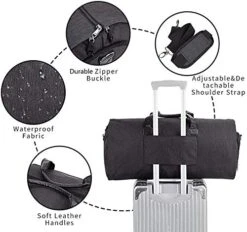 Carry On Garment Bag, 60L Large Travel Duffel Bag With Shoes Compartment Convertible Suit Travel Bag Weekender Bag For Men Women 11 Carry On Garment Bag, 60L Large Travel Duffel Bag With Shoes Compartment Convertible Suit Travel Bag Weekender Bag For Men Women -Travelpro Shop 516DABsvrfL