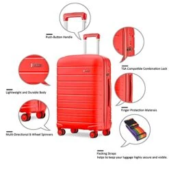 JOYWAY 3 Pcs Luggage Set Hardside Lightweight Spinner Suitcase With TSA Lock… (red) 10 JOYWAY 3 Pcs Luggage Set Hardside Lightweight Spinner Suitcase With TSA Lock… (red) -Travelpro Shop 518kafxnAVS
