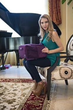 Rockland Melrose Upright Wheeled Underseater Carry-On Luggage, Purple, 16-Inch -Travelpro Shop 518kynYDhxL