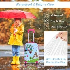 Goplus 2PC Kids Luggage, 12" & 16" Kids Carry On Luggage Set, Lightweight Spinner Suitcases For Boys And Girls (Deer) -Travelpro Shop 518vZNJQObL 20ab470a cf26 4f98 b62d 913d69275821