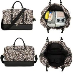 Weekender Overnight Bag Oversized Travel Duffel Leather For Men And Women (Brown Black Leopard Print) -Travelpro Shop 5192vKHZLlL