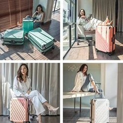 JOYWAY JOYWAY 3 Pcs Luggage Set Hardside Lightweight Spinner Suitcase With TSA Lock (green) -Travelpro Shop 519Pp8nQqCS