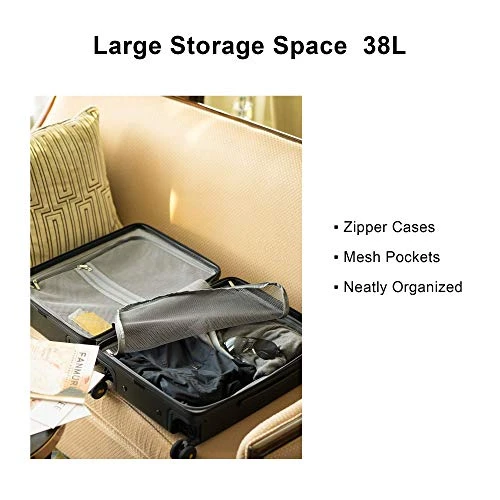 LEVEL8 Carry-On Luggage, 20” Hardshell Suitcase, Lightweight PC Textured Hardside Spinner Trolley For Luggage, TSA Approved Cabin Luggage With 8 Spinner Wheels, Black, 20-Inch Carry-On 4 LEVEL8 Carry-On Luggage, 20” Hardshell Suitcase, Lightweight PC Textured Hardside Spinner Trolley For Luggage, TSA Approved Cabin Luggage With 8 Spinner Wheels, Black, 20-Inch Carry-On - Image 4