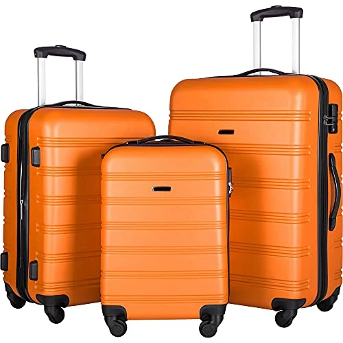 Expandable 3 Piece Luggage Sets Hardside Durable Suitcase With Spinner Wheels TSA Lock, 3 Pcs Carry On Case Travel Home Outdoor School Lightweight Trolley Case ( 20" 24" 28" Orange) 2 Expandable 3 Piece Luggage Sets Hardside Durable Suitcase With Spinner Wheels TSA Lock, 3 Pcs Carry On Case Travel Home Outdoor School Lightweight Trolley Case ( 20" 24" 28" Orange) - Image 2