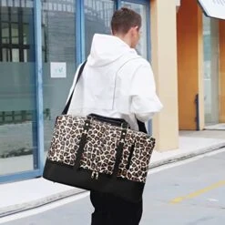 Weekender Overnight Bag Oversized Travel Duffel Leather For Men And Women (Brown Black Leopard Print) -Travelpro Shop 51C9VD 63fL