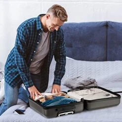 Aerolite 22x14x9” Hard Shell Suitcase Spinner Carry On + Under Seat Holdall -Travelpro Shop 51CqrI onGL