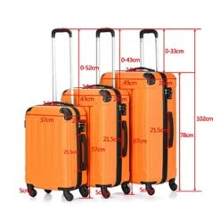 SSLine 3 Piece Luggage Sets Hardshell Spinner Luggages Swivel Wheels Suitcase Portable Rolling Trolley Case - 20" 24" 28" Spinner Suitcases Orange -Travelpro Shop 51CzMzS5gWL