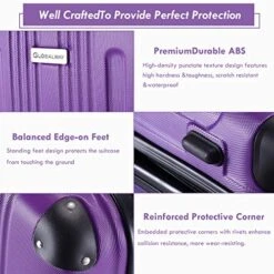 Goplus 20" ABS Carry On Luggage Expandable Hardside Travel Bag Trolley Rolling Suitcase GLOBALWAY (Purple) -Travelpro Shop 51EXEMNlPHL