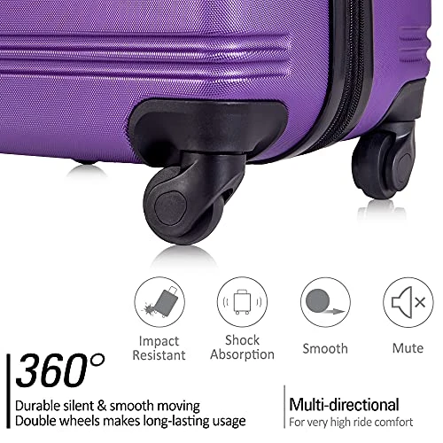 Expandable 3 Piece Luggage Sets Hardside Durable Suitcase With Spinner Wheels TSA Lock, 3 Pcs Carry On Case Travel Home Outdoor School Lightweight Trolley Case ( 20" 24" 28" Purple) 4 Expandable 3 Piece Luggage Sets Hardside Durable Suitcase With Spinner Wheels TSA Lock, 3 Pcs Carry On Case Travel Home Outdoor School Lightweight Trolley Case ( 20" 24" 28" Purple) - Image 4