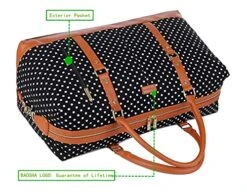 BAOSHA HB-14 Canvas Travel Tote Duffel Bag Carry On Weekender Overnight Bag Oversized For Women And Ladies (Black Dot) 10 BAOSHA HB-14 Canvas Travel Tote Duffel Bag Carry On Weekender Overnight Bag Oversized For Women And Ladies (Black Dot) -Travelpro Shop 51GmhHgrBzL