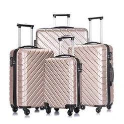 4PC 18-28 Inch Hardshell Luggage ABS Luggages Sets With Spinner Wheels Hard Shell Spinner Carry On Suitcase (Champagne Gold, 4 PCS) -Travelpro Shop 51IXO p1G5L
