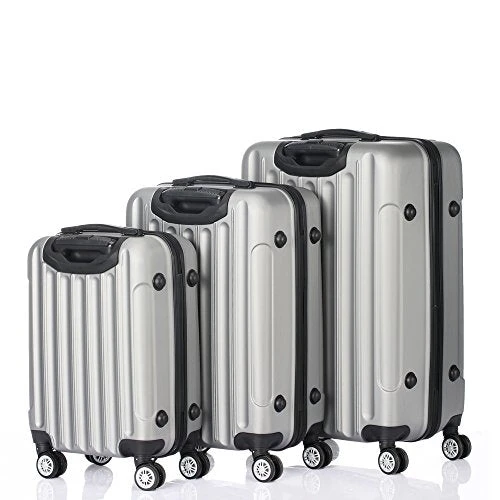 GOMHWAOL Luggage 3 Piece Set Suitcase ABS Material Hardshell Lightweight (Silver Gray) 8 GOMHWAOL Luggage 3 Piece Set Suitcase ABS Material Hardshell Lightweight (Silver Gray) - Image 8