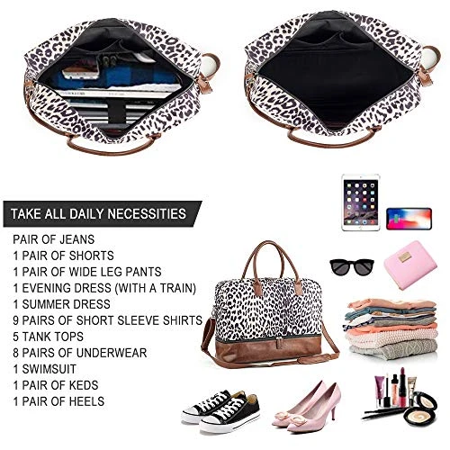 MyMealivos Canvas Weekender Bag, Overnight Travel Carry On Duffel Tote With Shoe Pouch 4 MyMealivos Canvas Weekender Bag, Overnight Travel Carry On Duffel Tote With Shoe Pouch - Image 4