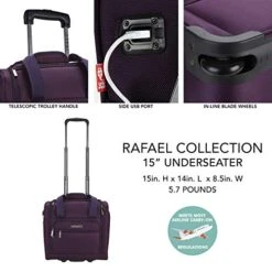 TPRC 15-Inch Under Seat Carry-On Bag, Purple, Underseater -Travelpro Shop 51Khv62FBEL