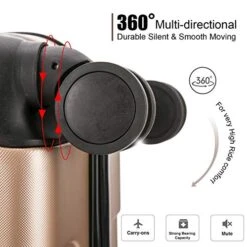 4 Pieces Travel Luggage Sets, Hardside Lightweight ABS Luggage Suitcase, 360° Spinner Wheels Travel Set Bag, Durable Trolley Suitcase 16" 20" 24" 28", 4 Pcs (Color Champagne Gold) -Travelpro Shop 51LZjFXxLUL