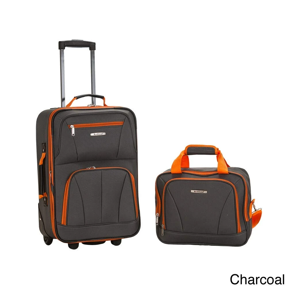Rockland New Generation 2-Piece Lightweight Carry-On Softsided Luggage Set Charcoal 1 Rockland New Generation 2-Piece Lightweight Carry-On Softsided Luggage Set Charcoal