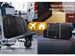 28" Foldable Duffle Bag 120L For Travel Gym Sports Lightweight Luggage Duffel By WANDF (28 Inches (80 Liter), Black 28'') -Travelpro Shop 51NDiegnTfL