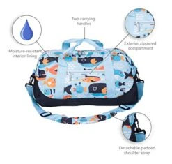 Wildkin Kids Overnighter Duffel Bags For Boys & Girls, Measures 18 X 9 X 9 Inches Duffel Bag For Kids, Carry-On Size & Ideal For School Practice Or Overnight Travel, BPA-free (Big Fish) -Travelpro Shop 51PUr2yzF0L