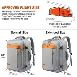 LOVEVOOK Carry On Backpack, 40L Travel Backpack For Women Men Airline Approved, Expandable Large Suitcase Backpacks With 4 Packing Cubes, Aer Travel Pack 3, Water Resistant Weekender Bag -Travelpro Shop 51PV3XJYPjL