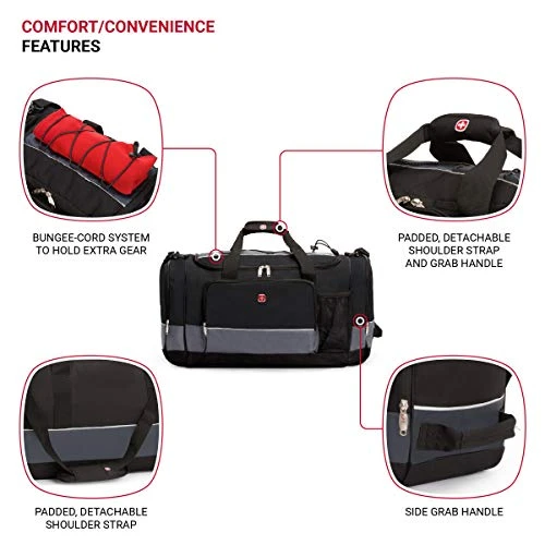 SwissGear 20" Duffel Bag | Gym Bag | Travel Duffle Bags | Men's And Women's - Grey/Black 8 SwissGear 20" Duffel Bag | Gym Bag | Travel Duffle Bags | Men's And Women's - Grey/Black - Image 8