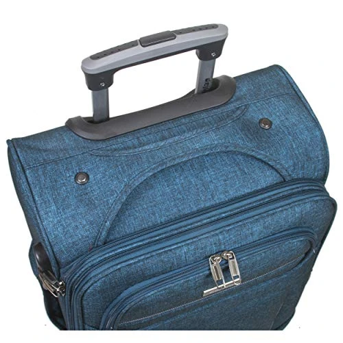 Dejuno Aurora Lightweight Denim 3-Piece Spinner Luggage Set, Navy 4 Dejuno Aurora Lightweight Denim 3-Piece Spinner Luggage Set, Navy - Image 4