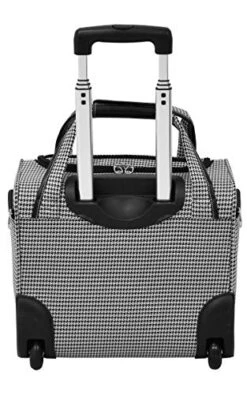 London Fog Cambridge Ultra-Lightweight 15inch 2-Wheel Under The Seat Bag, Black/White Houndstooth -Travelpro Shop 51RTzAtSaeL