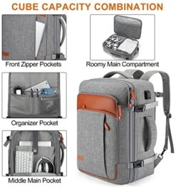 Carry On Backpack, Extra Large 40L Flight Approved Travel Backpack For Men & Women,Expandable Large Suitcase Backpacks With 4 Packing Cubes,Water Resistant Luggage Daypack Business Weekender Bag,Grey -Travelpro Shop 51S1PG3pegL