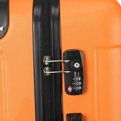 SSLine 3 Piece Luggage Sets Hardshell Spinner Luggages Swivel Wheels Suitcase Portable Rolling Trolley Case - 20" 24" 28" Spinner Suitcases Orange -Travelpro Shop 51S1vWq3k6L