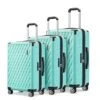 JOYWAY JOYWAY 3 Pcs Luggage Set Hardside Lightweight Spinner Suitcase With TSA Lock (green)