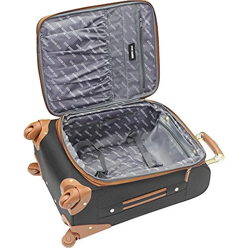 Steve Madden Designer Luggage Collection - Lightweight Softside Expandable Suitcase For Men & Women - Durable 20 Inch Carry On Bag With 4-Rolling Spinner Wheels (20in, Global Black) 4 Steve Madden Designer Luggage Collection - Lightweight Softside Expandable Suitcase For Men & Women - Durable 20 Inch Carry On Bag With 4-Rolling Spinner Wheels (20in, Global Black) - Image 4